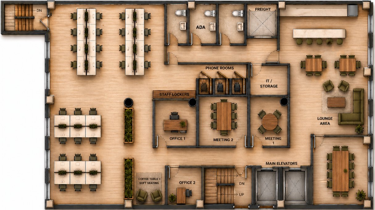 45 East 20th, 5 test-fits available